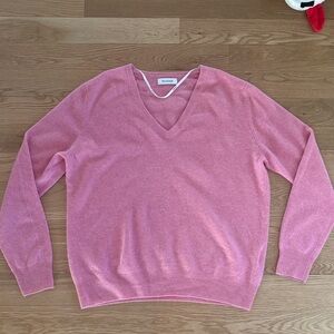 Naadam Cashmere Pink V-Neck Sweater XL